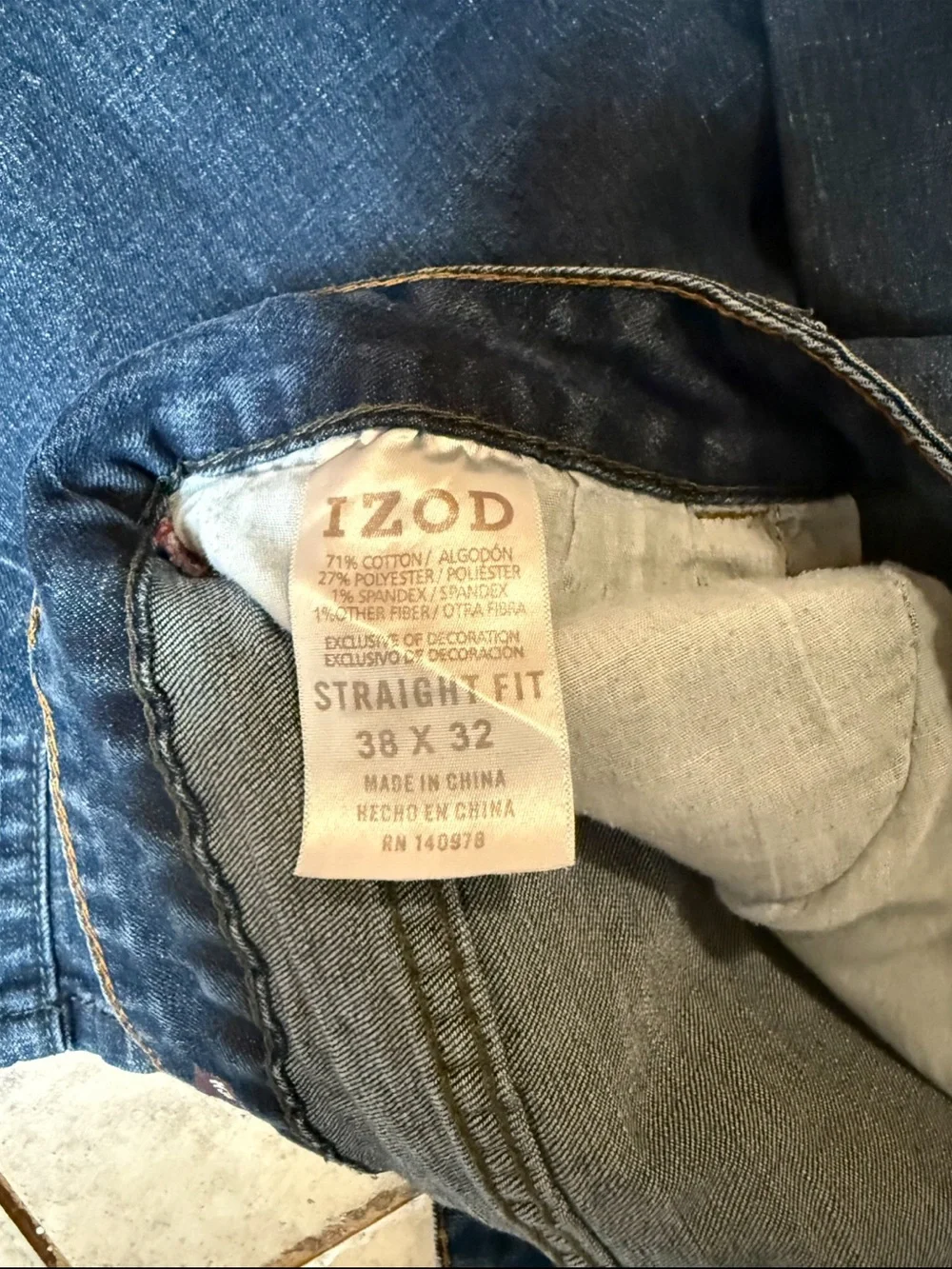 Izod Men's Navy Straight-Leg Jeans